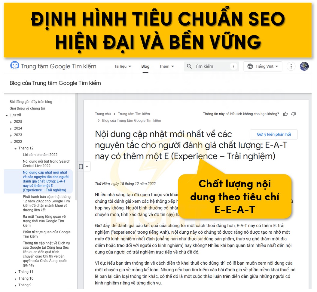 Hướng tới tiêu chuẩn SEO hiện đại và bền vững