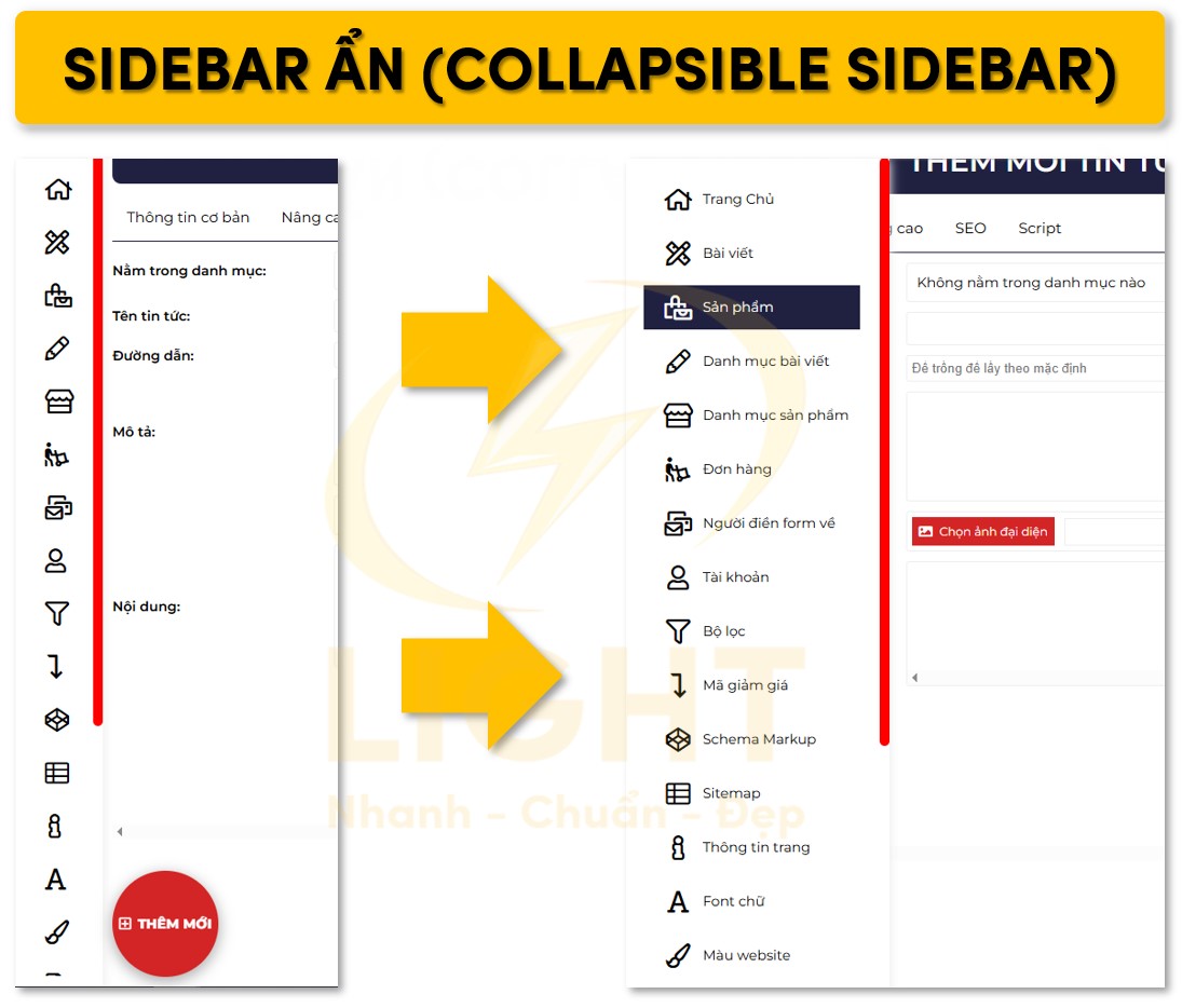 Dạng Sidebar ẩn