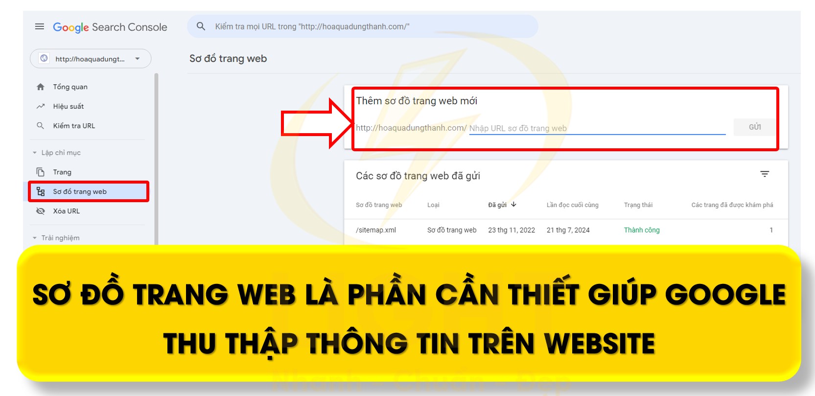 Sơ đồ trang web là phần cần thiết giúp google thu thập thông tin trên website