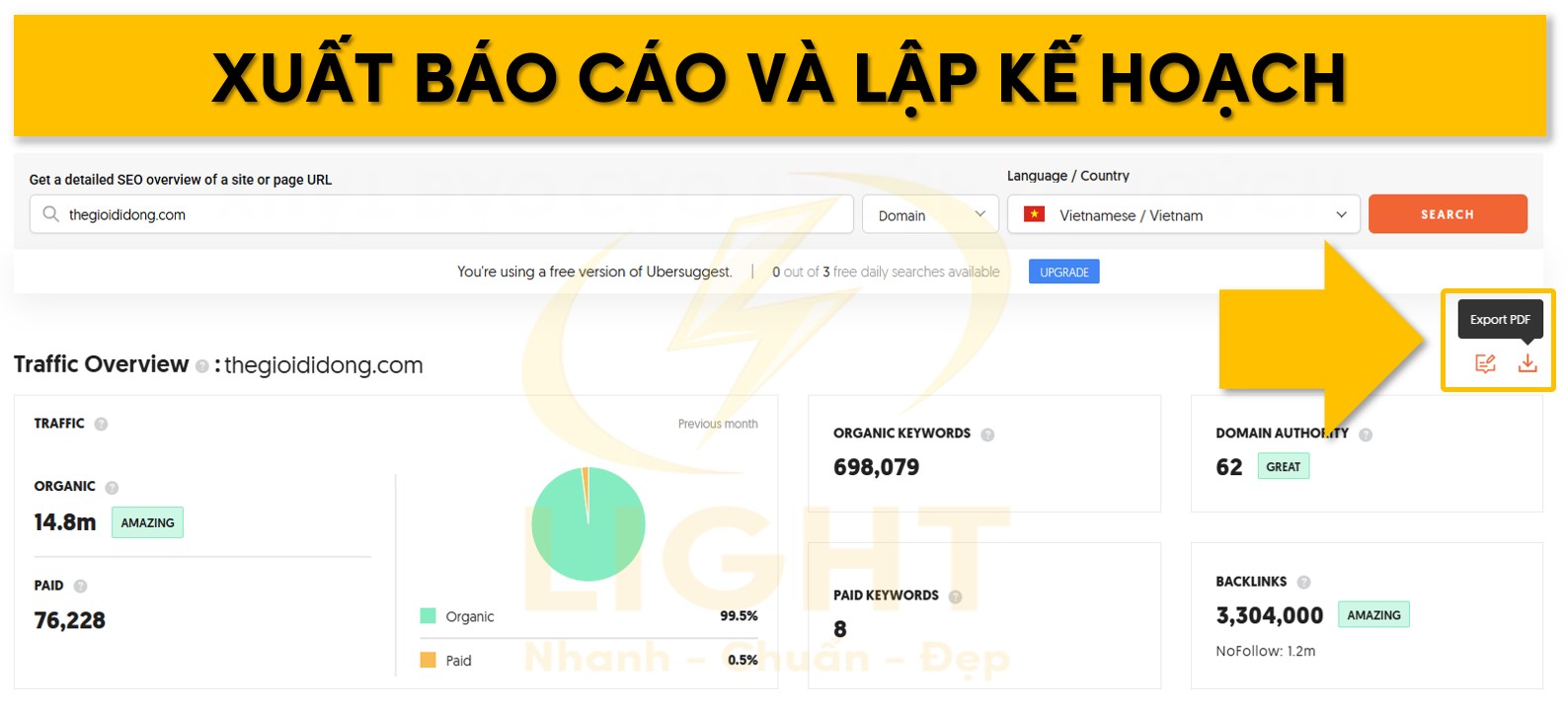 Xuất báo cáo và lập kế hoạch