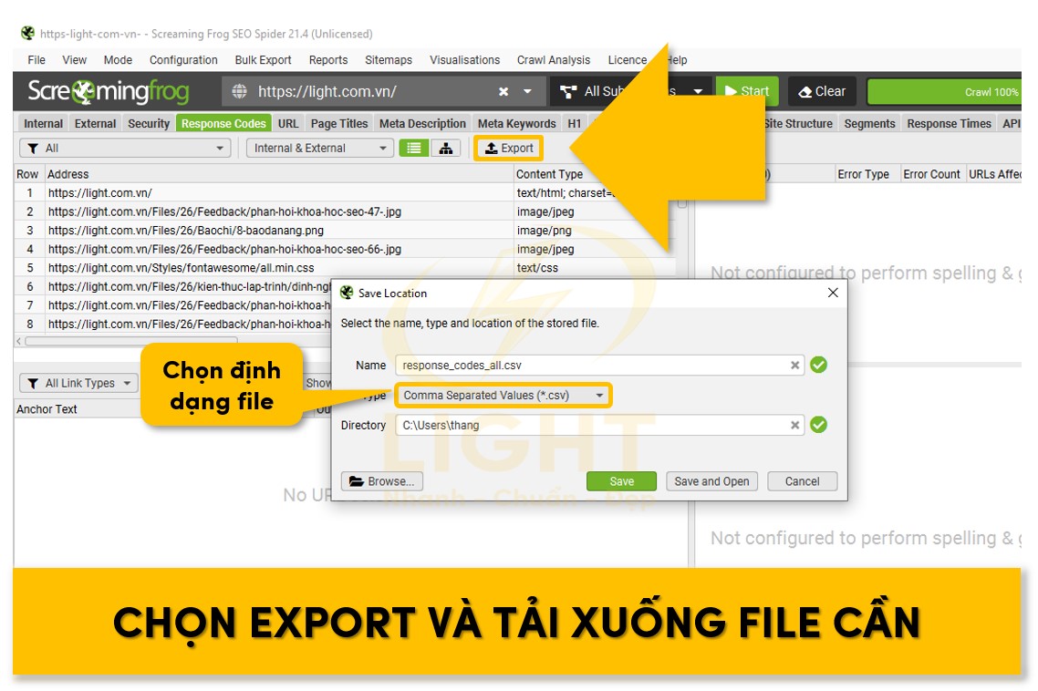 Chọn vào nút Export và lựa chọn loại định dạng file cần sau đó ấn Save