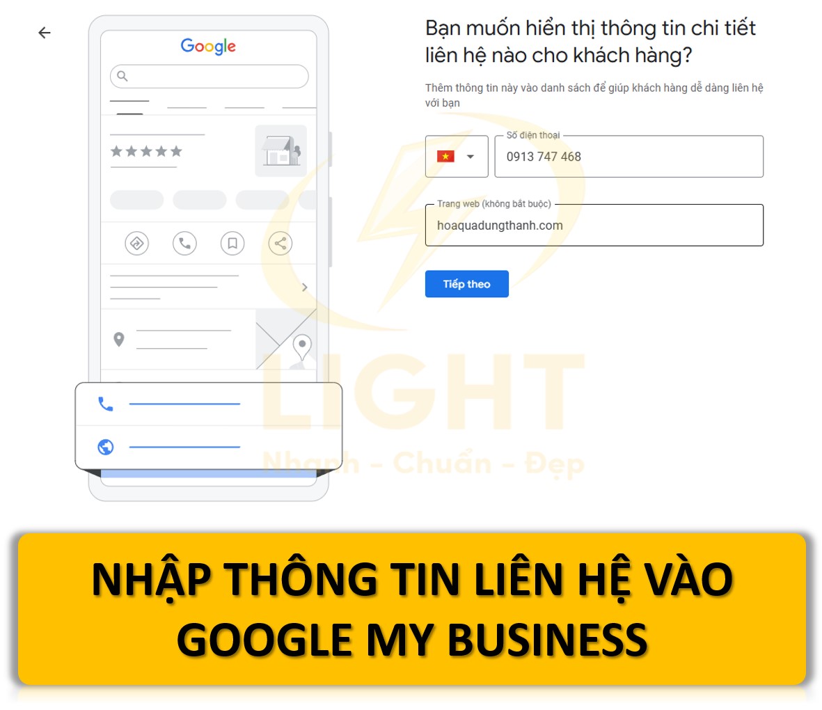 Tạo và xác minh hồ sơ Google My Business đầy đủ thông tin.