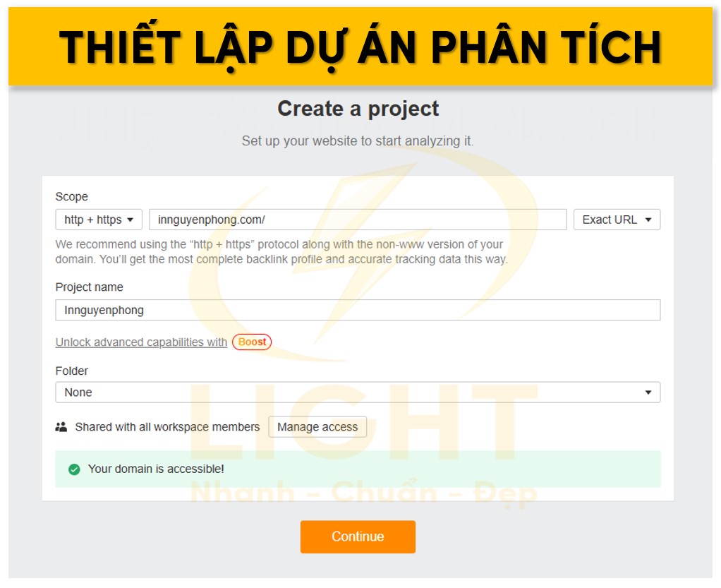 Thiết lập dự án phân tích