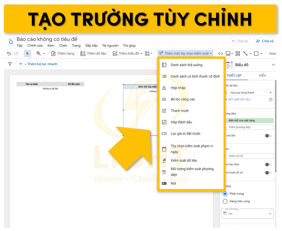 Tạo trường tùy chỉnh