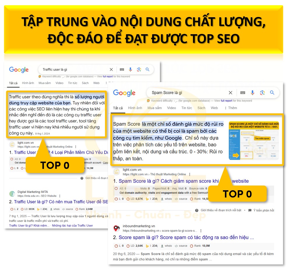 Tập trung vào nội dung chất lượng, độc đáo