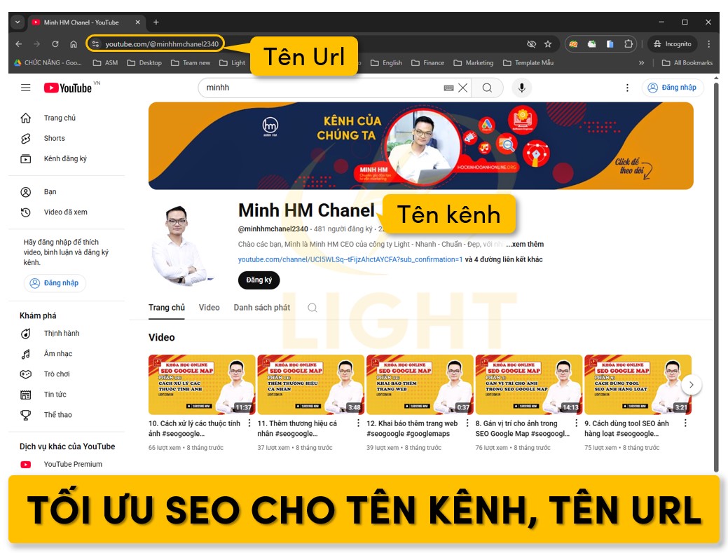 Tối ưu tên kênh và tên url