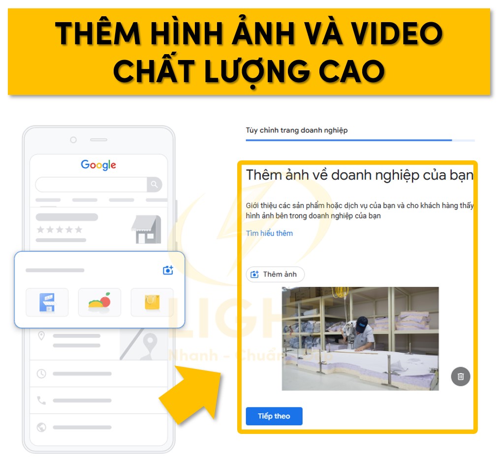 Thêm hình ảnh và video chất lượng cao