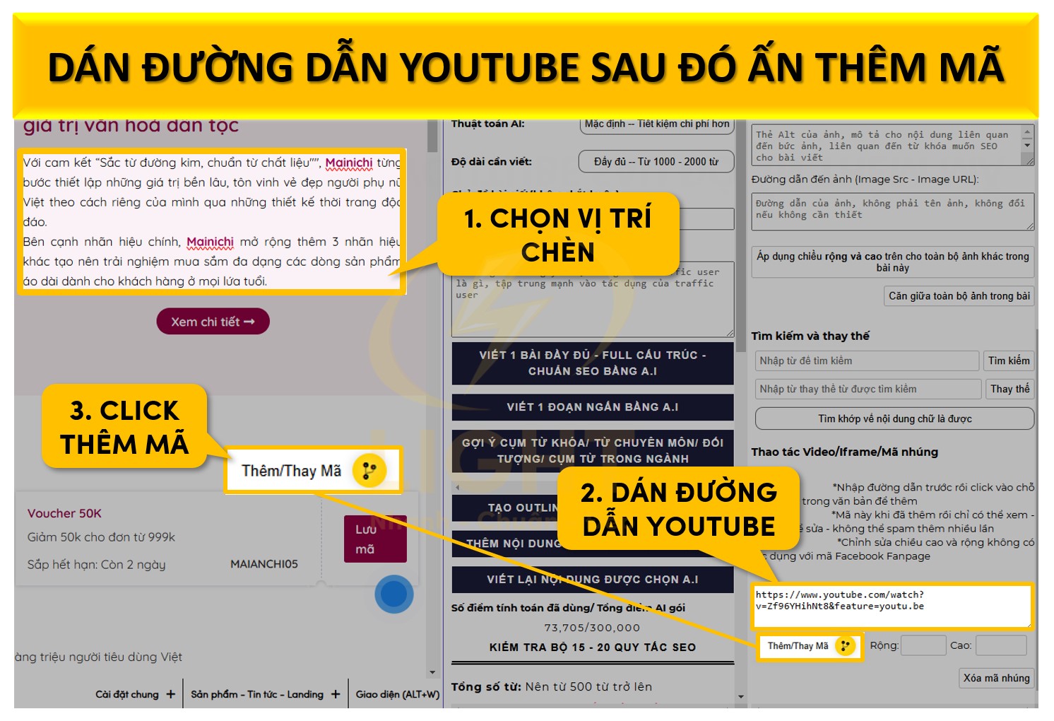 Dán đường dẫn youtube video vào ô URL