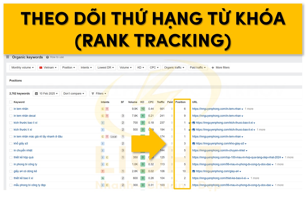 Theo dõi thứ hạng từ khóa (Rank Tracking)