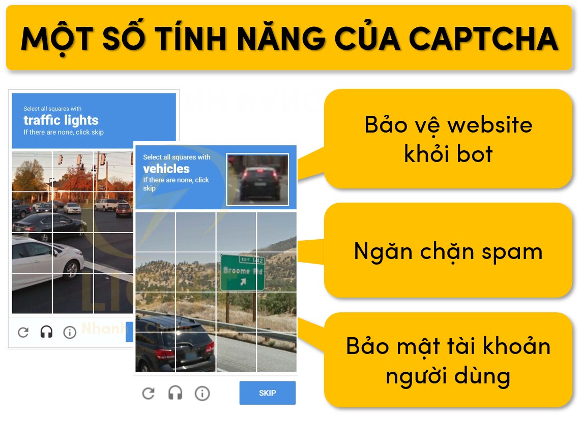 Một số tính năng chính của Captcha