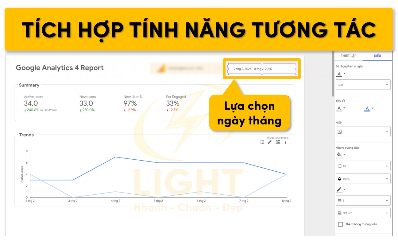 Tích hợp tính năng tương tác