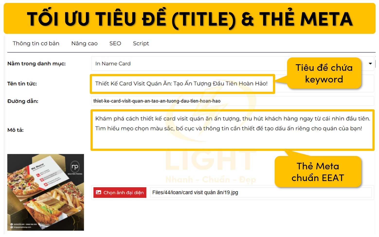 Tối ưu thẻ tiêu đề và meta description