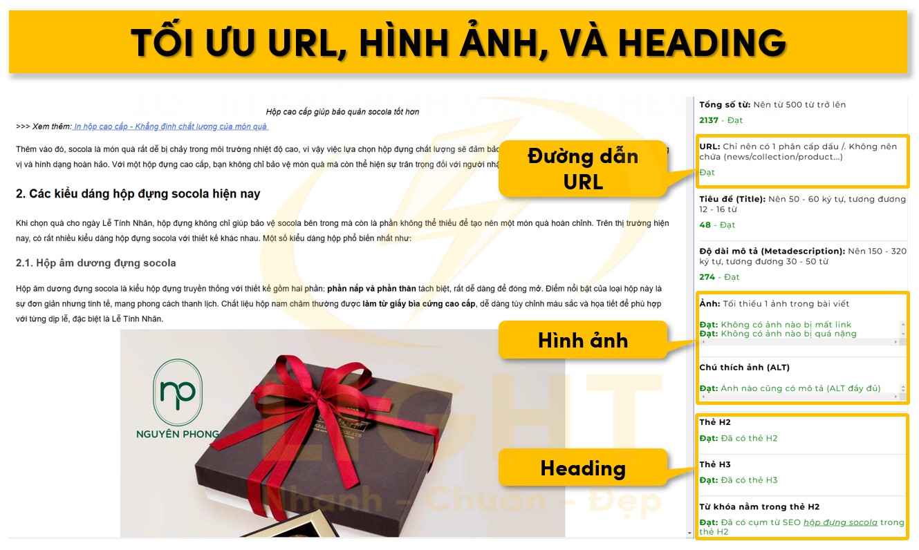 Tối ưu URL, hình ảnh, và heading