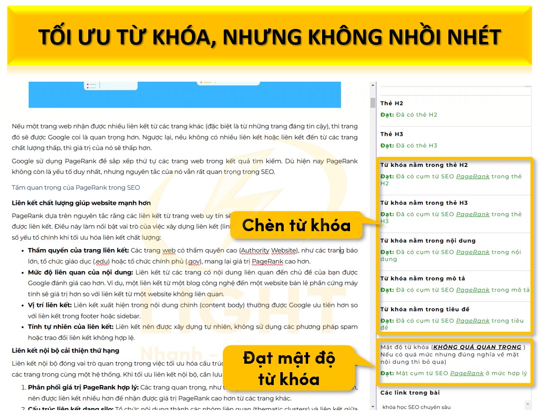 Tối ưu từ khóa, nhưng không nhồi nhét