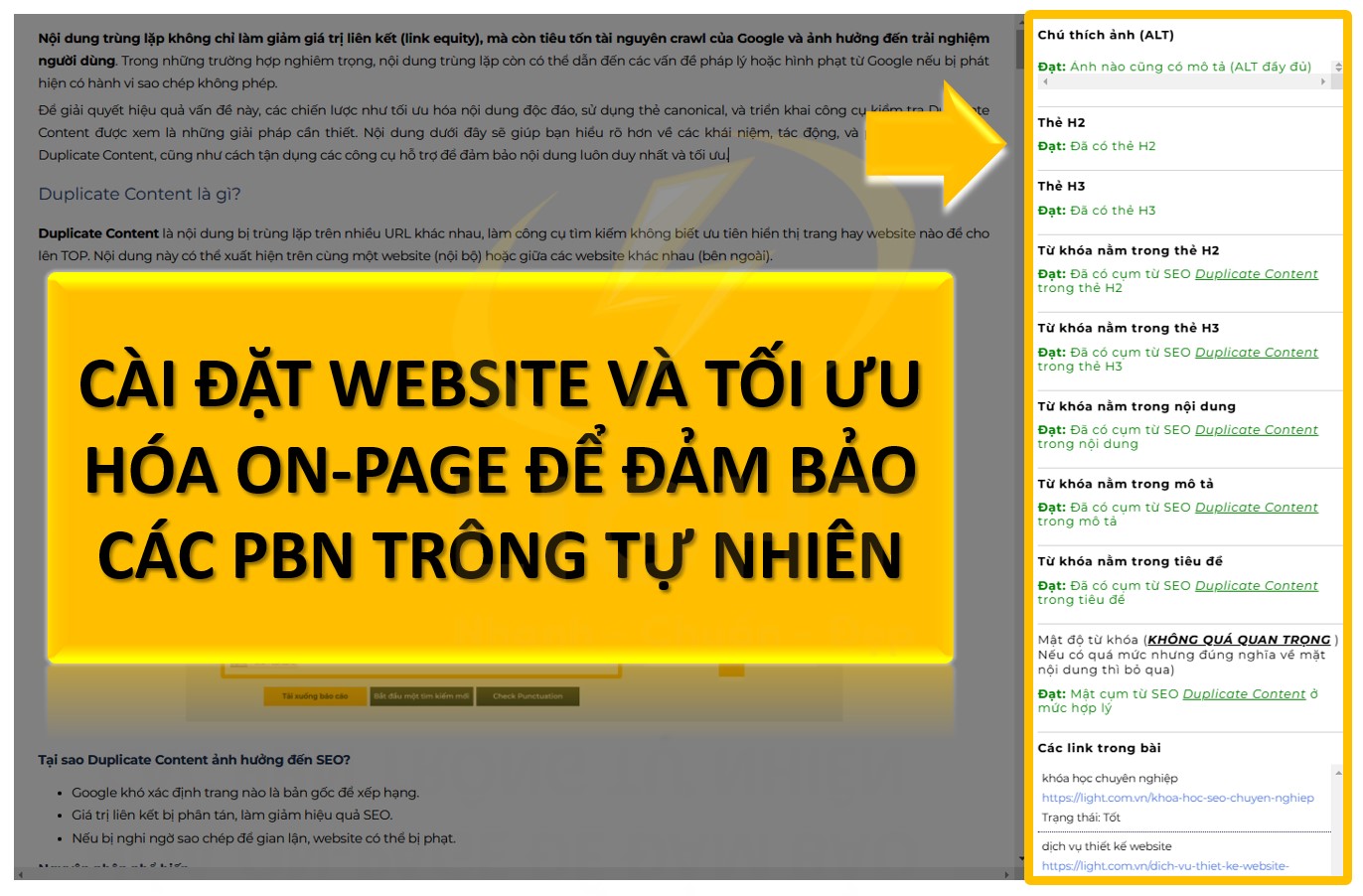 Cài đặt website và tối ưu hóa on-page