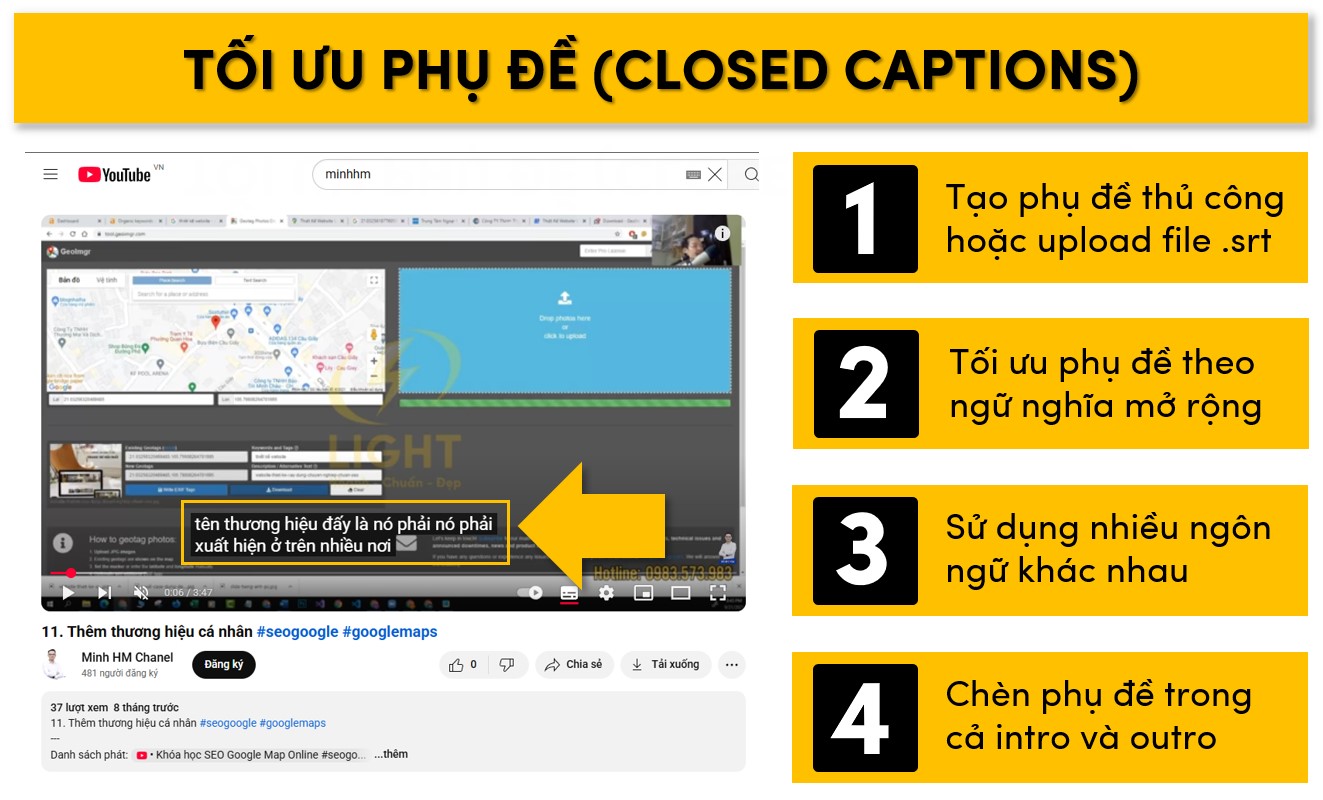 Tối ưu phụ đề của video Youtube