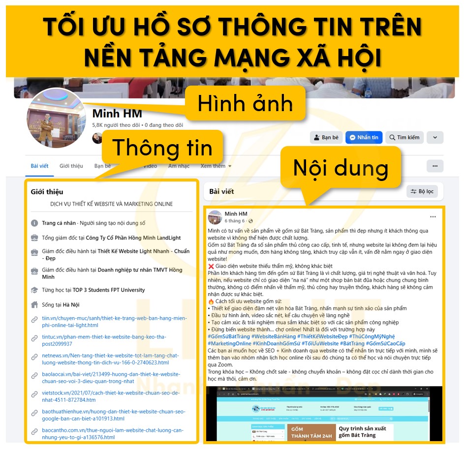 Tối ưu hồ sơ thông tin trên nền tảng mạng xã hội
