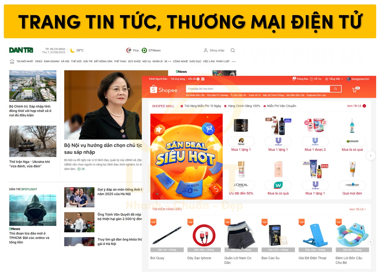 Trang tin thương mại điện tử và cung cấp tin tức