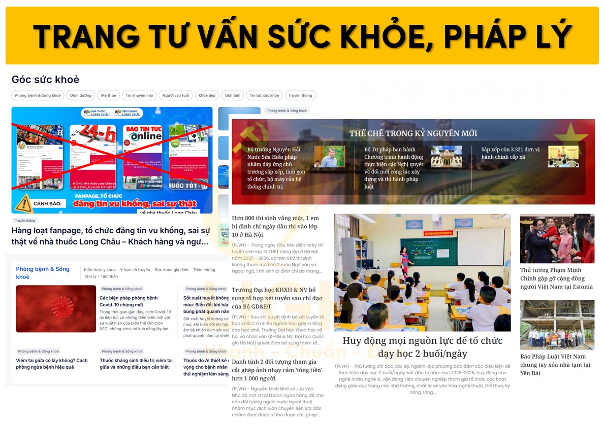Trang cung cấp thông tin về sức khỏe và pháp lý