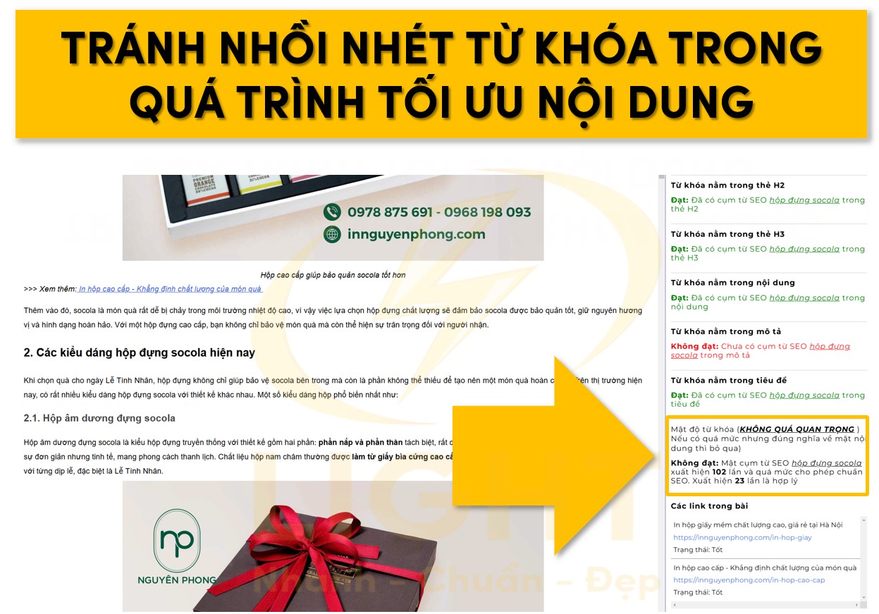 Tránh nhồi nhét từ khóa