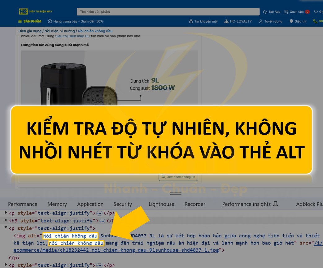 Kiểm tra độ tự nhiên, không nhồi nhét từ khóa