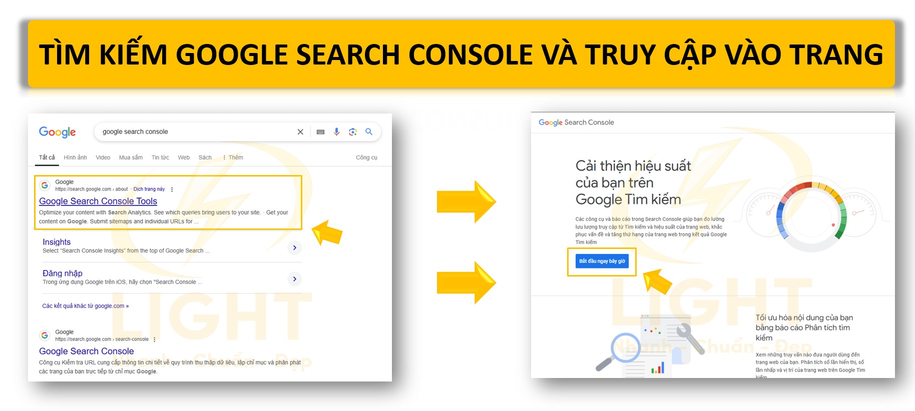 Truy cập Google Search Console