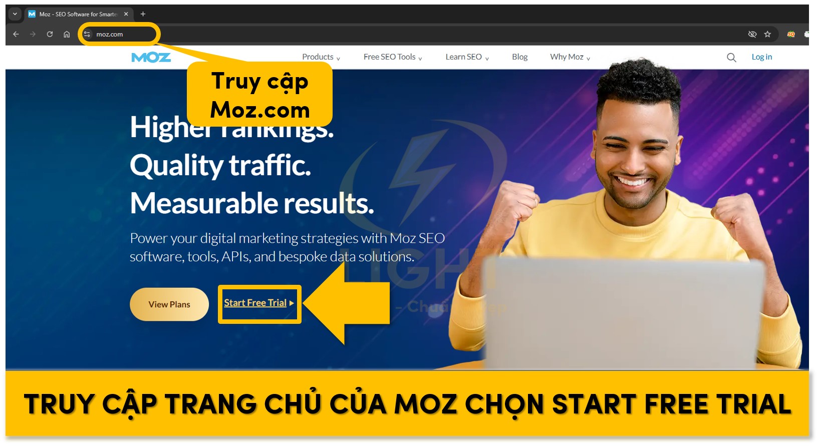 Vào đường dẫn moz.com và chọn vào bắt đầu bản thử nghiệm