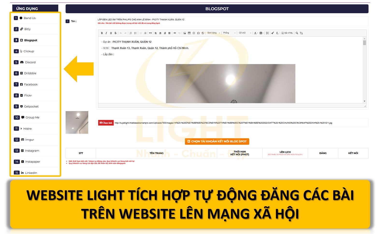 Tích hợp tự động đăng các bài trên website lên mạng xã hội