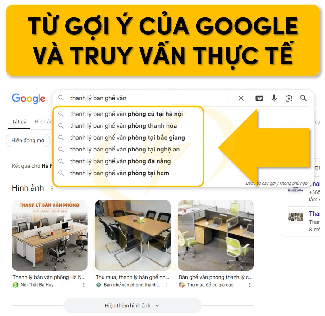 Từ khóa gợi ý của Google và truy cập thực tế