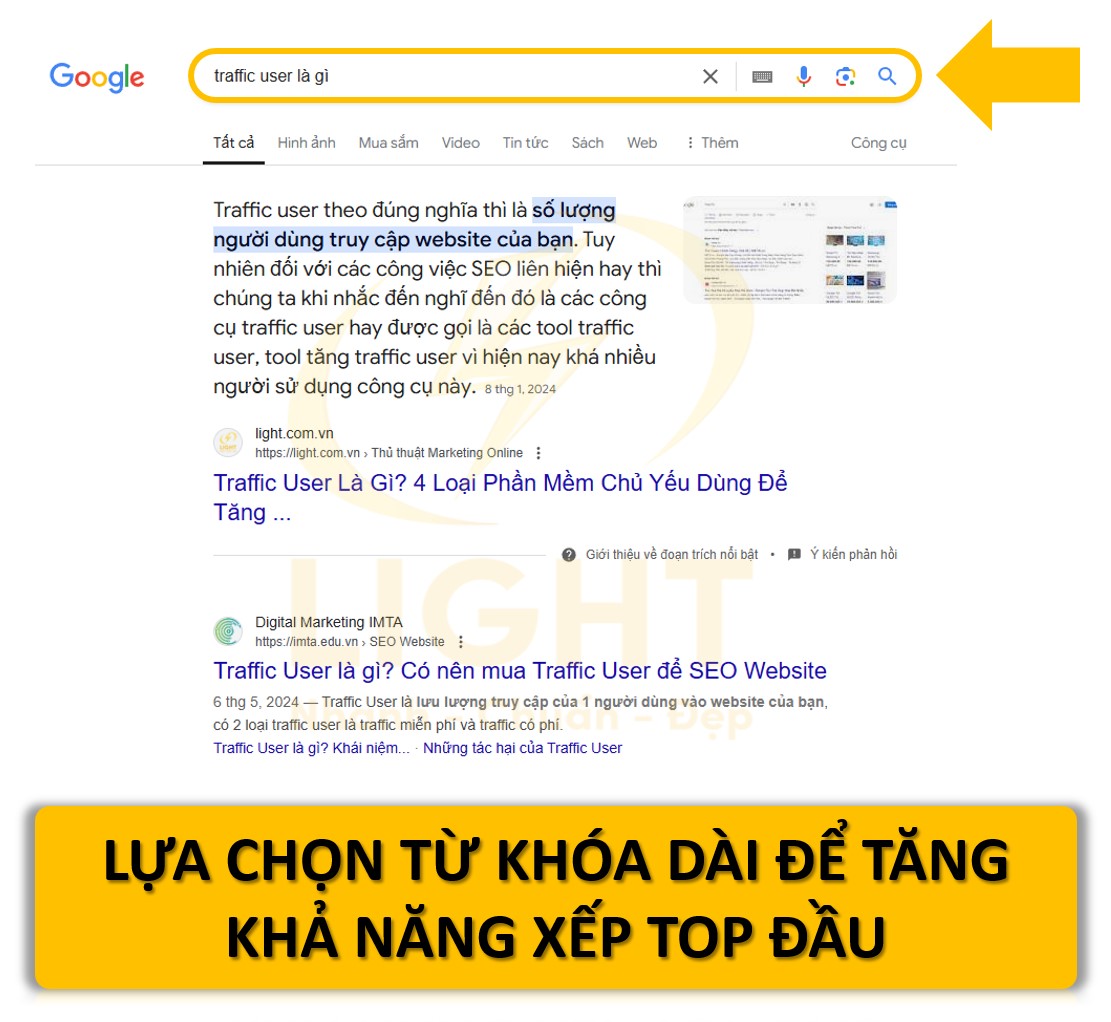 Lựa chọn từ khóa dài (long-tail keywords)