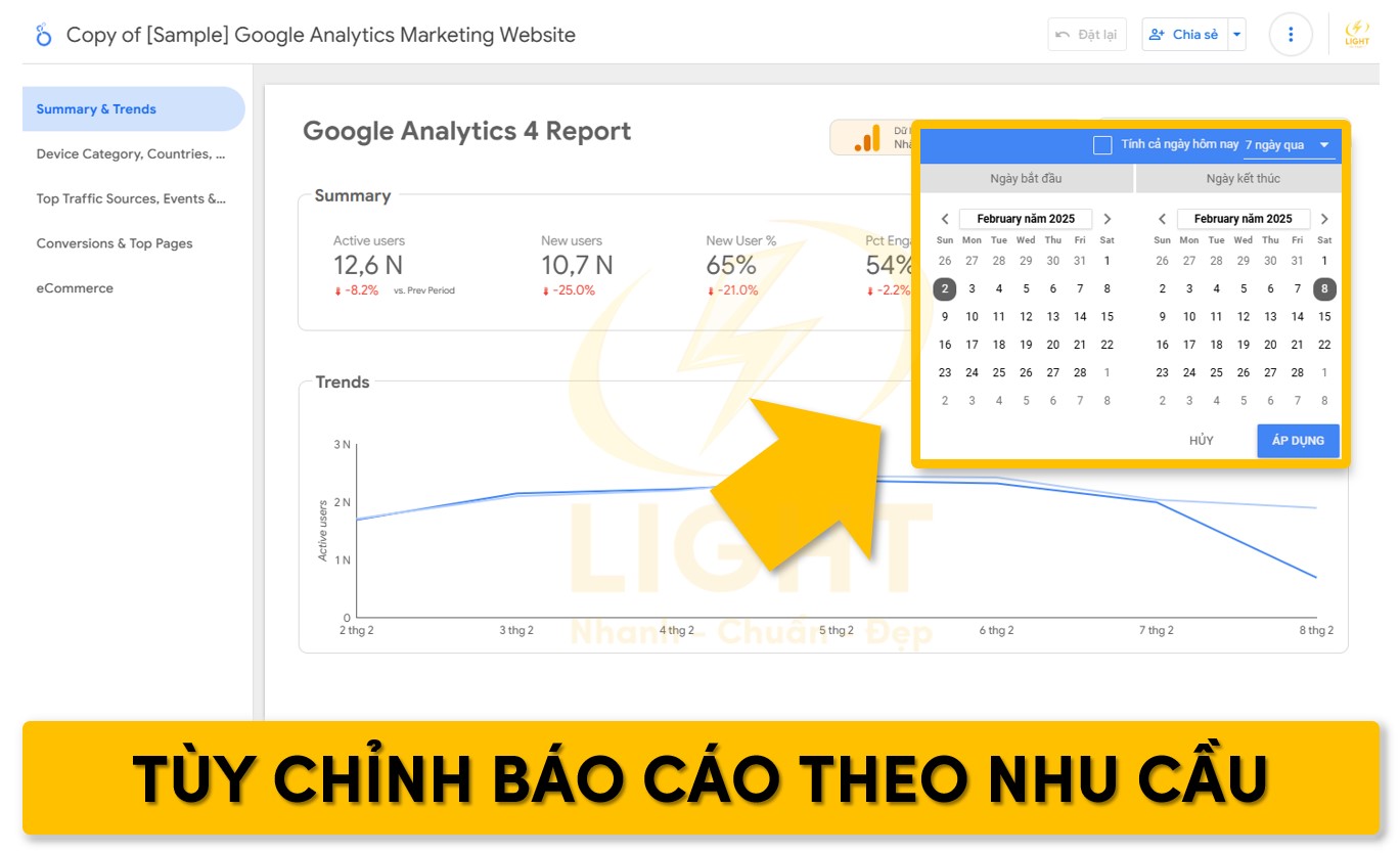 Tùy chỉnh báo cáo theo nhu cầu