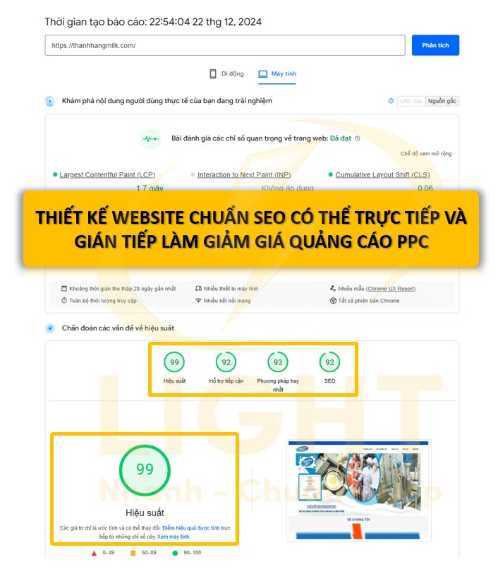 Thiết kế website chuẩn SEO có thể trực tiếp và gián tiếp làm giảm giá quảng cáo PPC