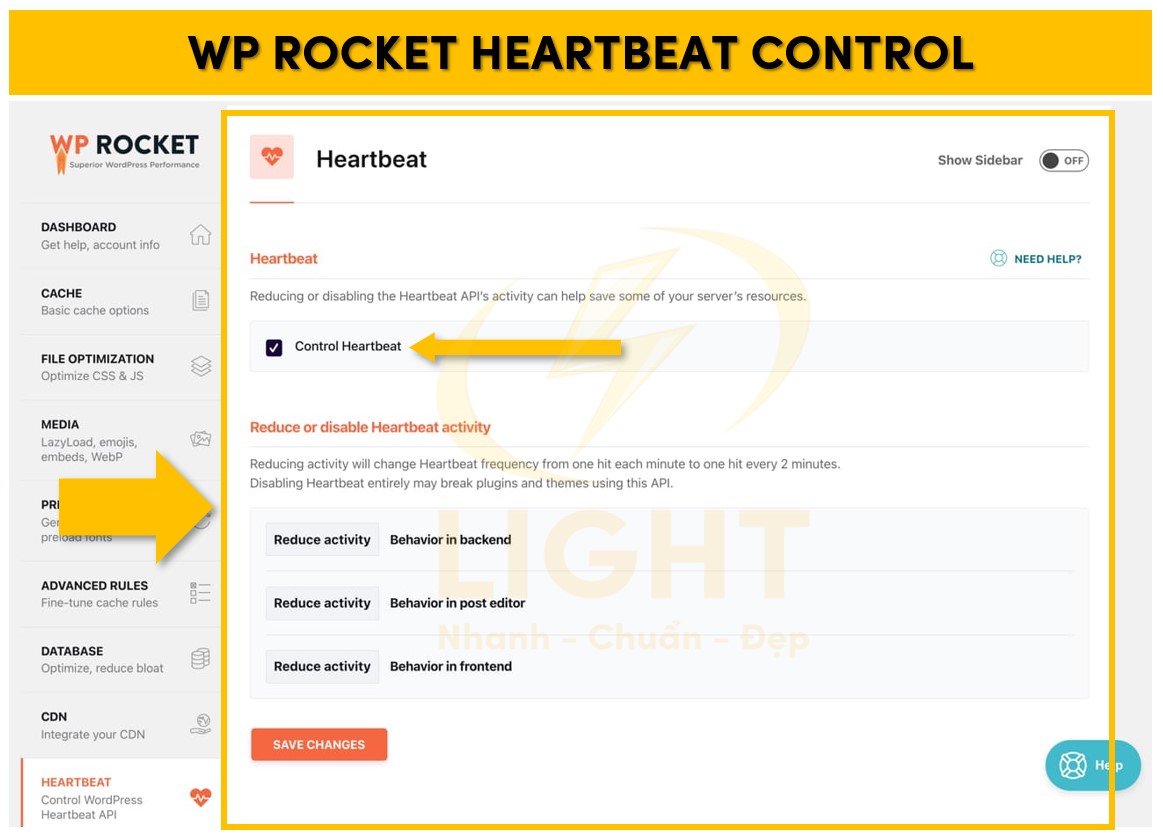 WP Rocket Heartbeat control