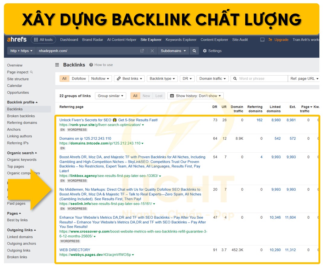 Tạo hệ thống backlink chất lượng