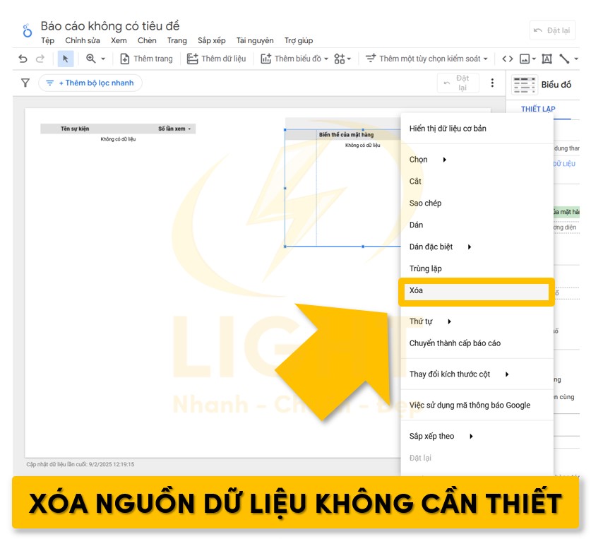 Xóa nguồn dữ liệu không cần thiết