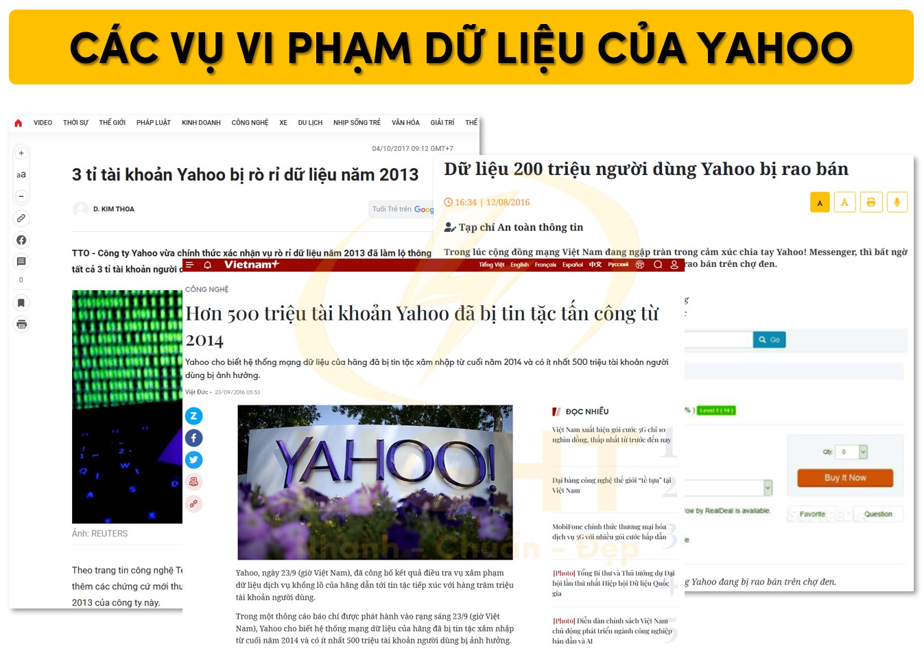 Một số vụ vi phạm rò rỉ dữ liệu của Yahoo