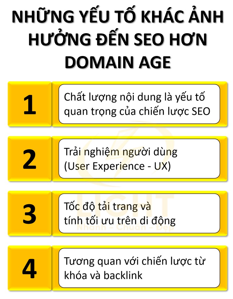 Những yếu tố khác ảnh hưởng đến SEO hơn Domain Age