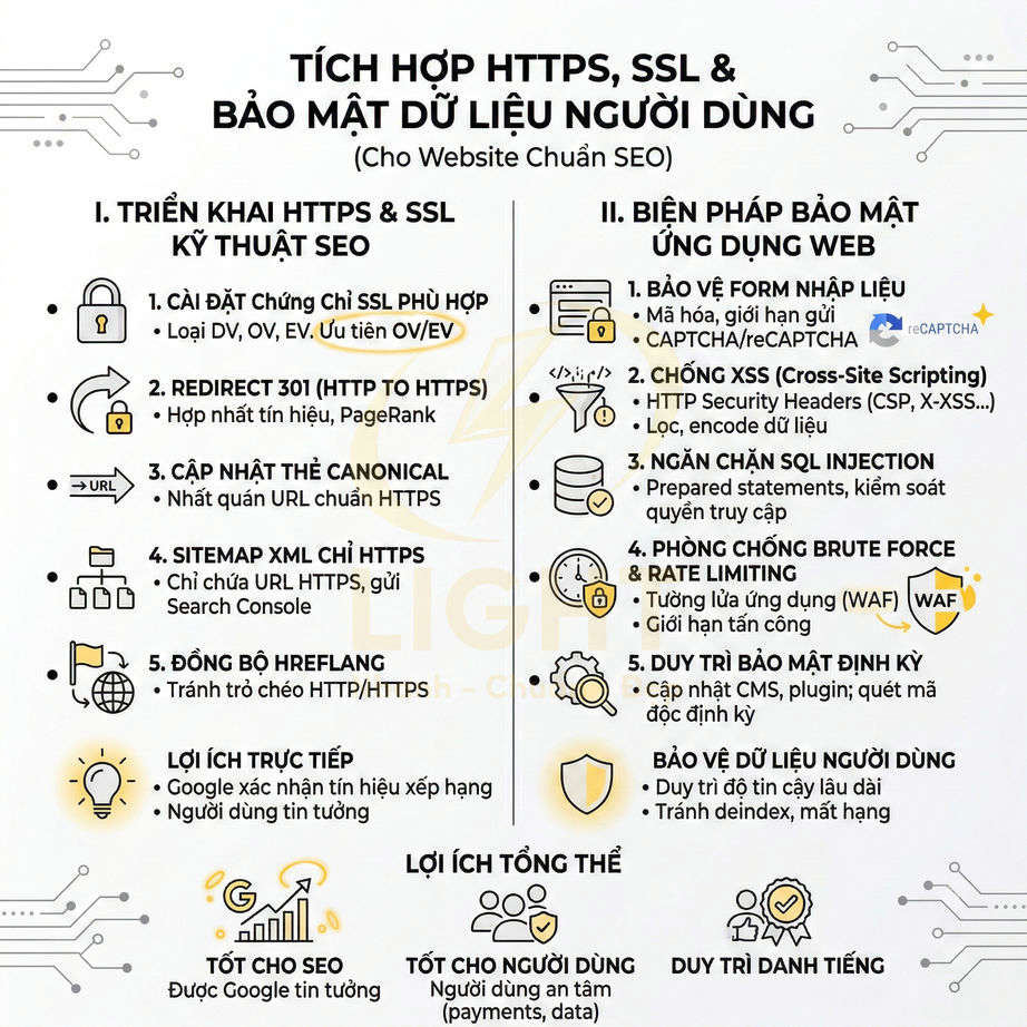 Hướng dẫn tích hợp HTTPS SSL và bảo mật dữ liệu người dùng cho website chuẩn SEO bằng tiếng Việt