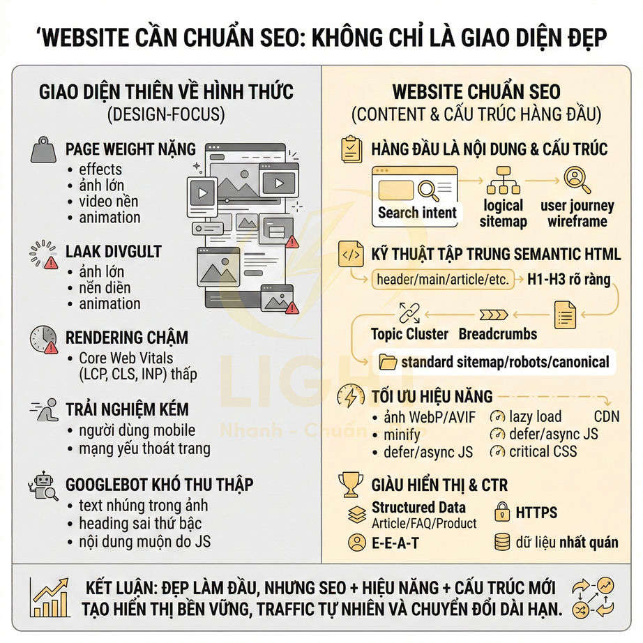 Tại sao website cần chuẩn SEO thay vì chỉ thiết kế đẹp?