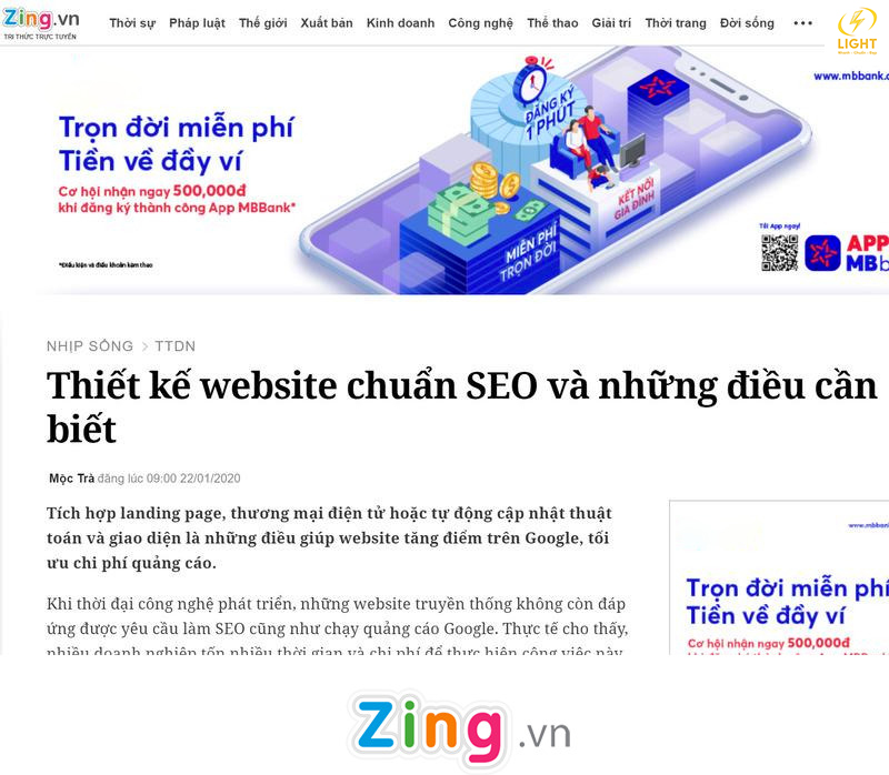 Thiết kế web chuẩn seo zing.vn