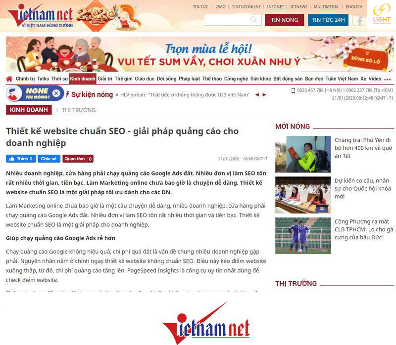 Thiết Kế Website Tại VietNamNet.vn