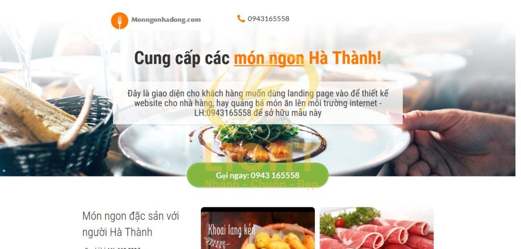 thiết kế website thực phẩm bán đồ ăn