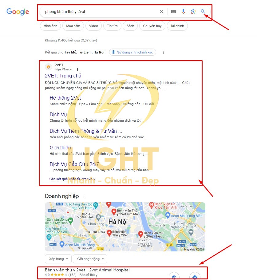 Hiển thị trên TOP đầu tìm kiếm trên Google của 2Vet