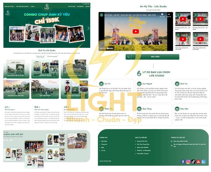 Một thiết kế website dịch vụ nhiếp ảnh mà LIGHT cung cấp