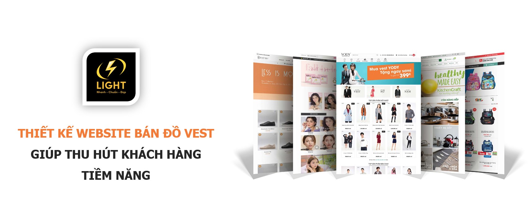 Thiết kế website bán vest giúp thu hút khách hàng tiềm năng cùng LIGHT