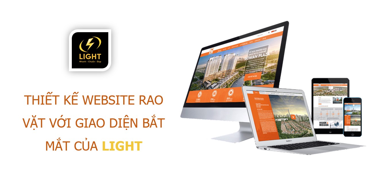 Thiết kế website rao vặt với giao diện bắt mắt thu hút người dùng với LIGHT web