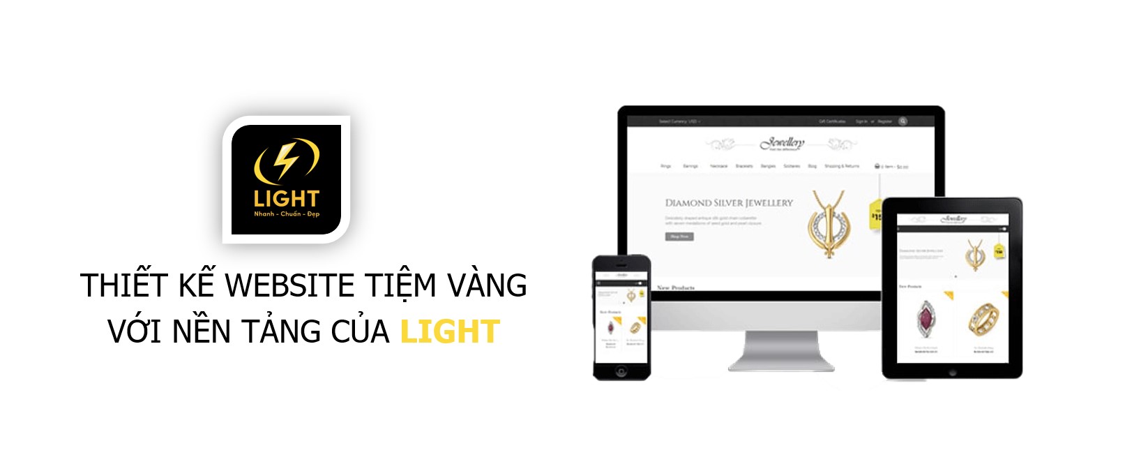 Thiết kế website tiệm vàng với nền tảng LIGHT web
